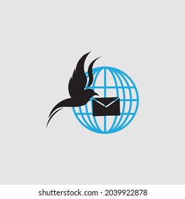 World Post Day logo illustration design on gray background