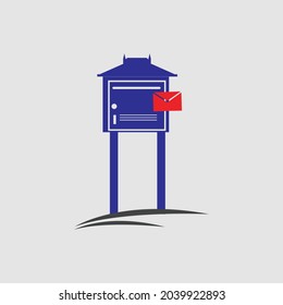 World Post Day logo illustration design on gray background