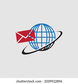 World Post Day logo illustration design on gray background