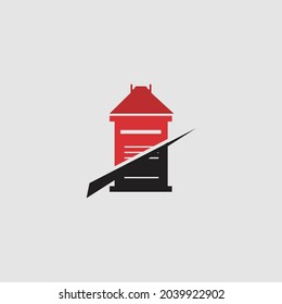 World Post Day logo illustration design on gray background