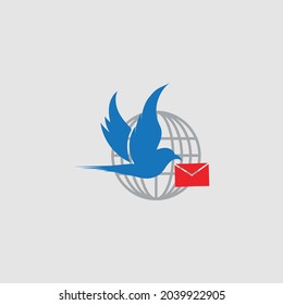 World Post Day logo illustration design on gray background