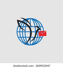 World Post Day logo illustration design on gray background