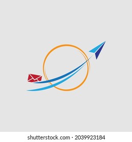 World Post Day logo illustration design on gray background