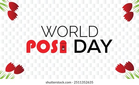 O dia do post mundial é observado todos os anos em outubro.Conceito de consciência de feriado. fundo, cartaz, modelo de banner Projeto de ilustração vetorial.
