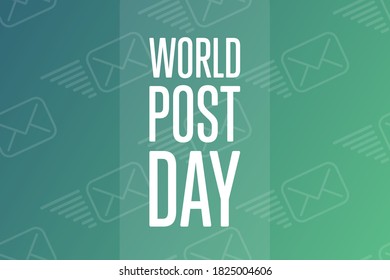 World Post Day. October 9. Holiday concept. Template for background, banner, card, poster with text inscription. Vector EPS10 illustration