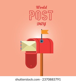 World Post Day. October 9. logo with Post Box