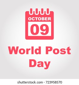 World post day in October with calendar icon - vector illustration