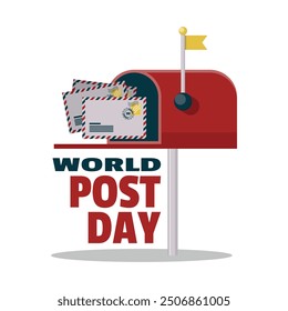 World Post Day Poster with letters in the mailbox