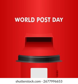 Dia Mundial do Posto. Ilustração de vetor de caixa postal vermelha. Adequado para banners, cartões de saudação, mídia social etc