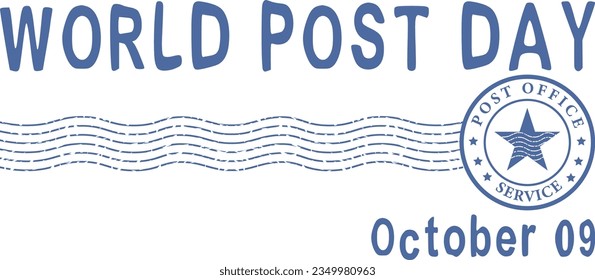 World Post Day. Stamp postal service office. Mail delivery. Poster, banner. 