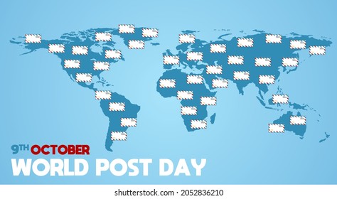 World post day theme. With illustration postbox red colour. Suitable for Poster, Banners, campaign and greeting card.
