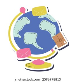 World post day vector cartoon illustration