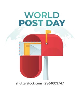 World Post Day vector design template good for celebration usage. post box vector illustration. flat design. vector eps 10.