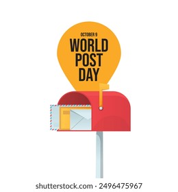 World Post Day vector design template good for celebration usage, World Post Day design. flat design. eps 10.