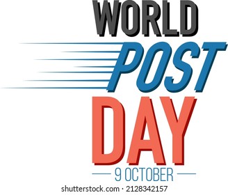 World Post Day word logo on white background illustration