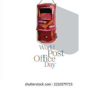 World Post Office Day Background Which is Celebrated on October 9 with Mail Indian Box