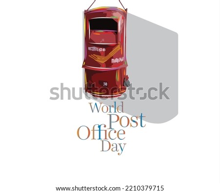 World Post Office Day Background Which is Celebrated on October 9 with Mail Indian Box