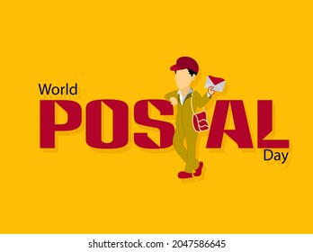 Día Mundial de la Correos. Cartel y diseño de afiches de Postman para medios sociales y medios impresos.