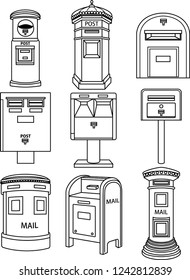 World Postal post outline set