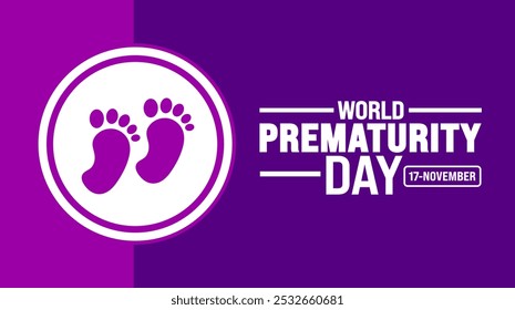 World Prematurity Day background or banner design template is observed every year in November. Holiday concept. Template for card, poster, placard, template.