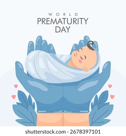 vetor de modelo de plano de fundo de dia da prematuridade mundial