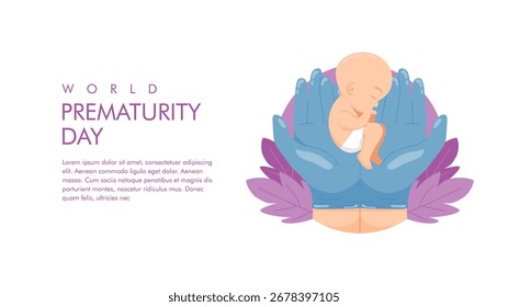 vetor de modelo de plano de fundo de dia da prematuridade mundial
