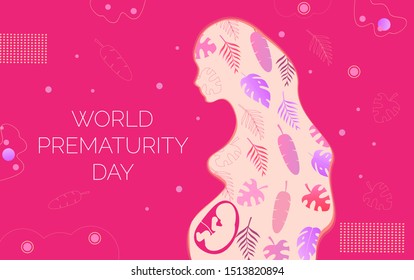 World Prematurity Day is celebrated on 17 November to raise awareness of preterm birth and  concerns of premature babies and families worldwide. Noncarrying of pregnancy concept vector for web, banner