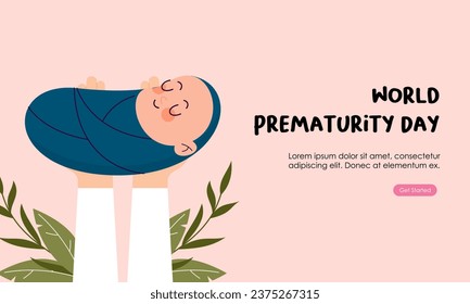 Plantilla de banner horizontal del día de prematuros del mundo