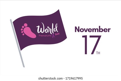 World Prematurity Day. November 17. Poster stamp for print. Vector illustration.