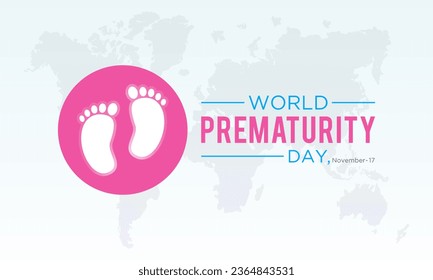 El 17 de noviembre se celebra el día mundial de los prematuros todos los años. Ilustración vectorial sobre el tema del día mundial de los prematuros. Plantilla para banner, tarjeta de saludo, afiche con fondo.