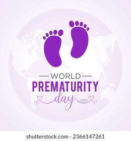 World prematurity day is observed every year in november 17th. Vector illustration on the theme of world prematurity day. Template for banner, greeting card, poster with background.