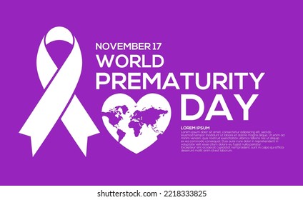 World Prematurity Day Vector Illustration. November 17. Holiday Concept. Template for Background, Banner, Greeting Card, Poster, Web and Social Media Post.