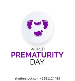 World Prematurity Day Vector Illustration with Tiny Newborn and Caring Hands. Vector template for background, banner, card, poster design.