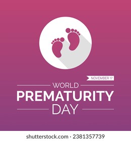 World Prematurity Day Vector Illustration with Tiny Newborn and Caring Hands. Vector template for background, banner, card, poster design.