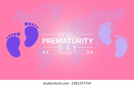 World Prematurity Day Vector Illustration with Tiny Newborn and Caring Hands. Vector template for background, banner, card, poster design.