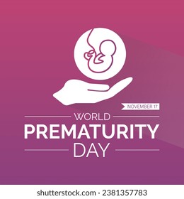 World Prematurity Day Vector Illustration with Tiny Newborn and Caring Hands. Vector template for background, banner, card, poster design.