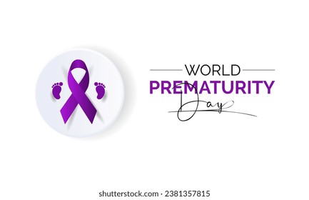 World Prematurity Day Vector Illustration with Tiny Newborn and Caring Hands. Vector template for background, banner, card, poster design.