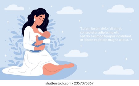 World Prematurity Day vector. A mother holds a baby in her arms.