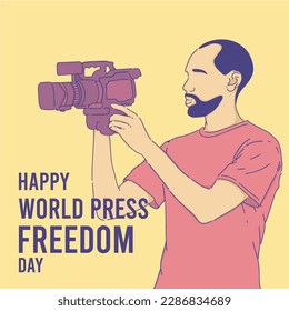 world press day background in flat design, perfect for office, company, school, social media, advertising, printing and more