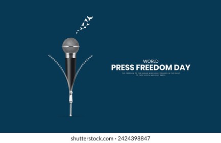 World Press Freedom Day or World Press Day. 3D illustration