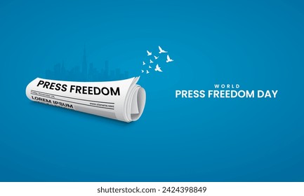 Día Mundial de la Libertad de Prensa o Día Mundial de la Prensa. ilustración 3D