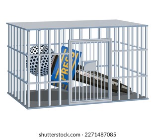 world press freedom day, caged and imprisoned press microphone illustration. illustration for poster, banner, wallpaper, etc