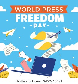 World Press Freedom Day Celebration. World Press Freedom Day Background. May 3. Freedom of media and Journalism concept. Vector illustration design for Poster, Banner, Flyer, Post, Cover, Card.