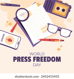 World Press Freedom Day Celebration. World Press Freedom Day Background. May 3. Freedom of media and Journalism concept. Vector illustration design for Poster, Banner, Flyer, Post, Cover, Card.