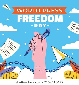 World Press Freedom Day Celebration. World Press Freedom Day Background. May 3. Freedom of media and Journalism concept. Vector illustration design for Poster, Banner, Flyer, Post, Cover, Card.