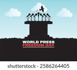 World press freedom day concept vector illustration. World Press Freedom Day or World Press Day to raise awareness of the importance of freedom of the press. End Impunity for Crimes against Journalism