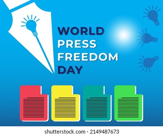 World press freedom day concept vector illustration. World Press Freedom Day or World Press Day to raise awareness of the importance of freedom of the press. End Impunity for Crimes against Journalism