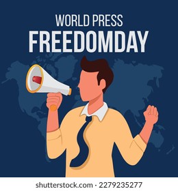 World press freedom day concept vector illustration. World Press Freedom Day or World Press Day to raise awareness of the importance of freedom of the press. End Impunity for Crimes against Journalism