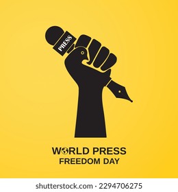 World press freedom day concept illustration. World Press Freedom Day or World Press Day to raise awareness of the importance of freedom of the press. End Impunity for Crimes against Journalism - Shutterstock ID 2294706275