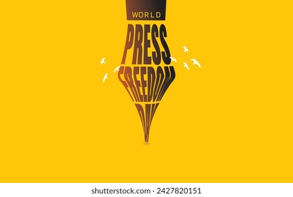 World press freedom day concept vector illustration. World Press Freedom Day or World Press Day to raise awareness of the importance of freedom of the press. End Impunity for Crimes against Journalism